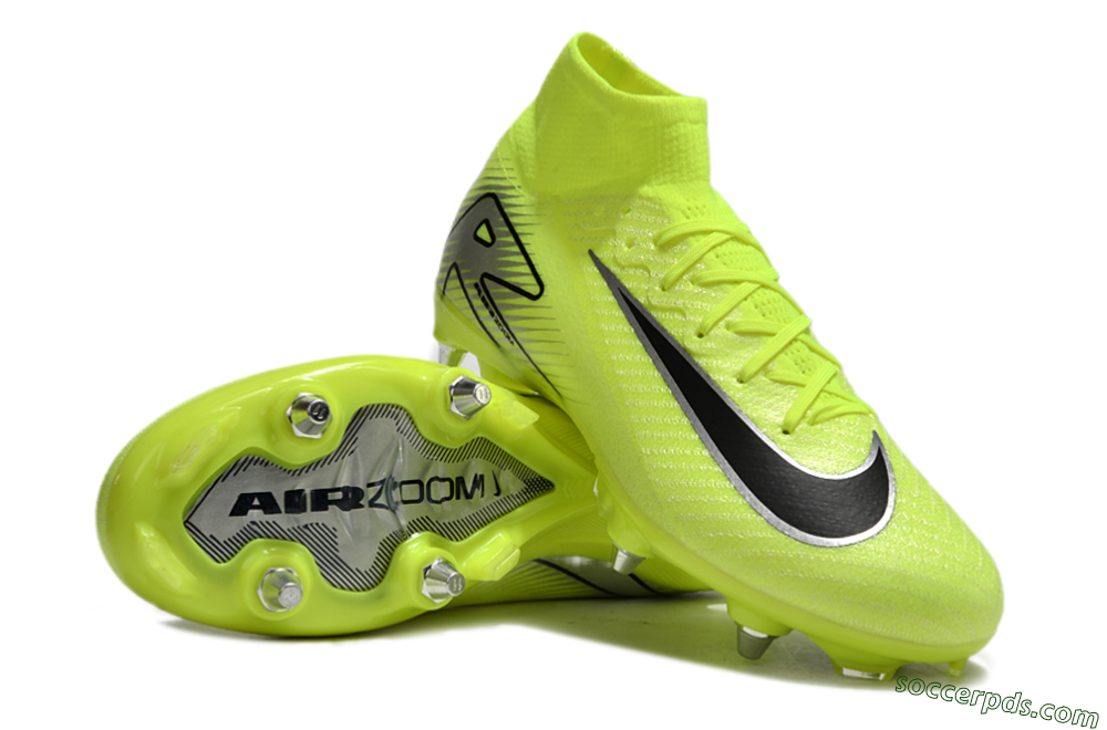 Nike Air Zoom Mercurial Superfly 10 Elite SG High-Tops Football Boots - Yellow/Silver/Black 3