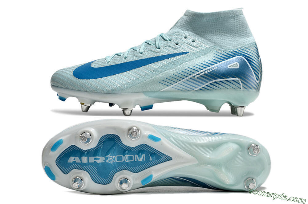 Nike Air Zoom Mercurial Superfly 10 Elite SG High-Tops Football Boots - Jade/Blue/White 7