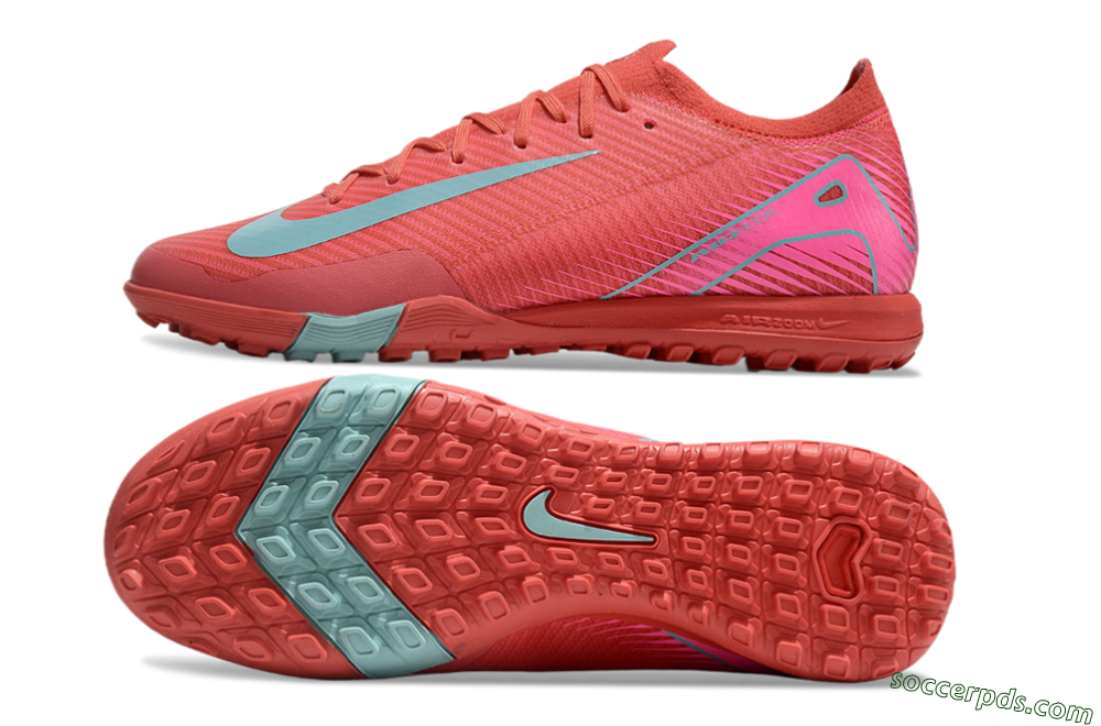 Nike Air Zoom Mercurial Vapor 16 Elite TF Low-Tops Football Shoes - Red/Jade/White 0