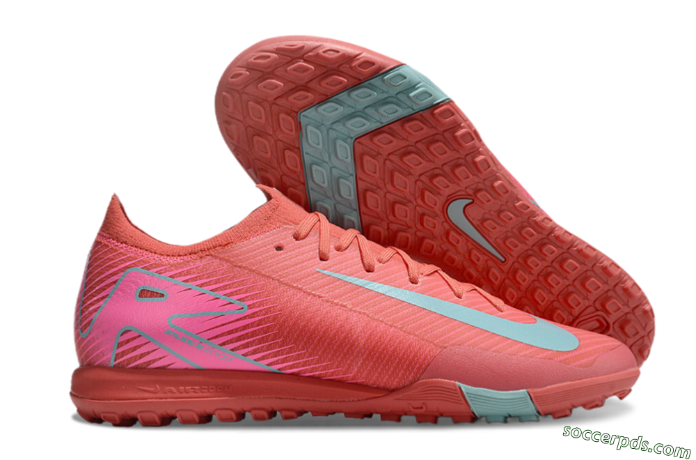 Nike Air Zoom Mercurial Vapor 16 Elite TF Low-Tops Football Shoes - Red/Jade/White 1