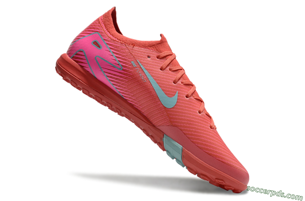 Nike Air Zoom Mercurial Vapor 16 Elite TF Low-Tops Football Shoes - Red/Jade/White 4