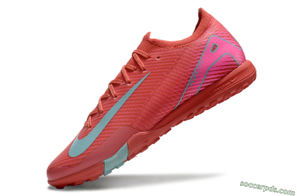 Nike Air Zoom Mercurial Vapor 16 Elite TF Low-Tops Football Shoes - Red/Jade/White 5