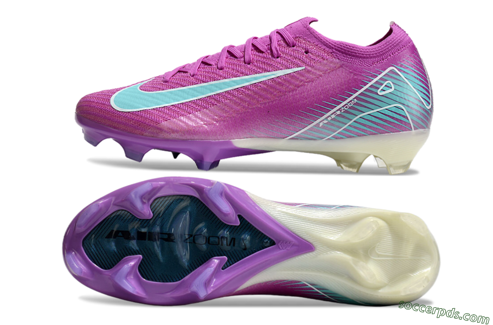 Nike Air Zoom Mercurial Vapor 16 Elite FG Low-Tops Football Boots - Purple/Mint 0