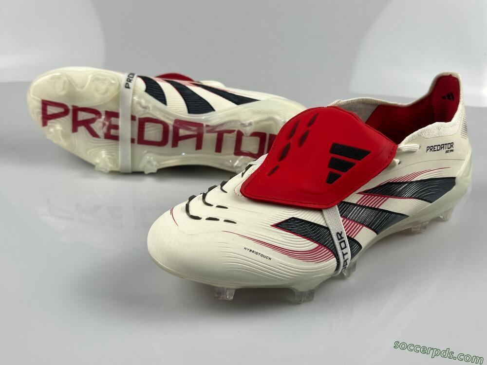 Adidas Predator Elite Foldover Tongue FG Low-Tops Football Boots - Beige/Black/Red