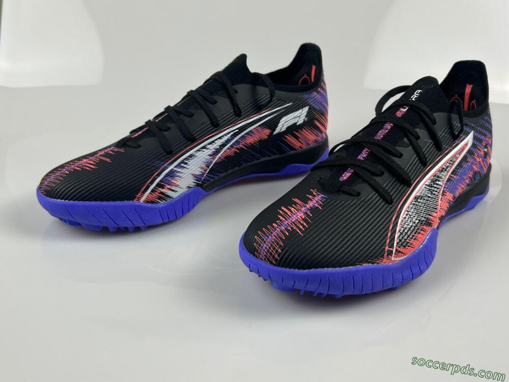 Puma Ultra Ultimate TF Low-Tops Football Shoes - Black/White/Purple/Pink