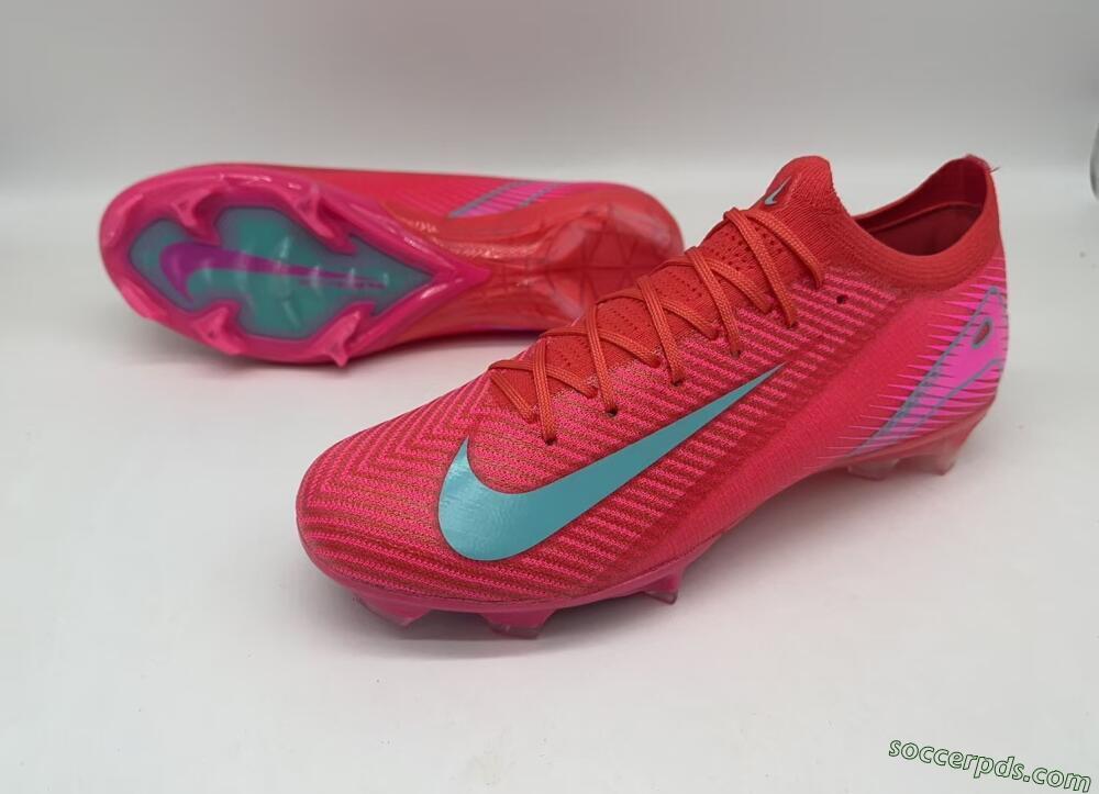Nike Air Zoom Mercurial Vapor 16 Elite FG Low-Tops Football Boots - Red/Jade/White