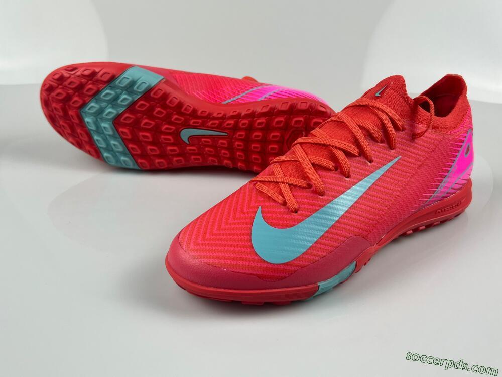 Nike Air Zoom Mercurial Vapor 16 Elite TF Low-Tops Football Shoes - Red/Jade/White