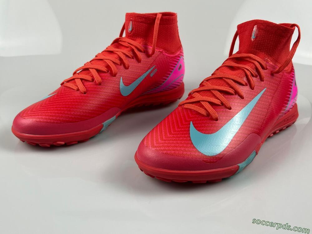 Nike Air Zoom Mercurial Superfly 10 Elite TF High-Tops Football Shoes - Red/Jade/White
