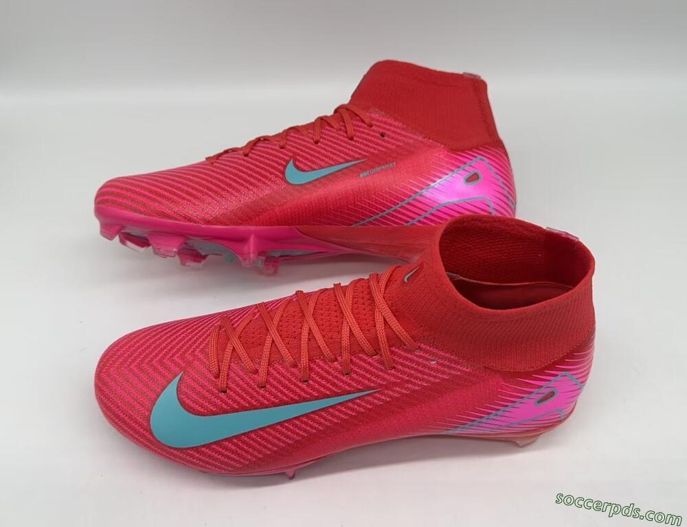 Nike Air Zoom Mercurial Superfly 10 Elite FG High-Tops Football Boots - Red/Jade/White