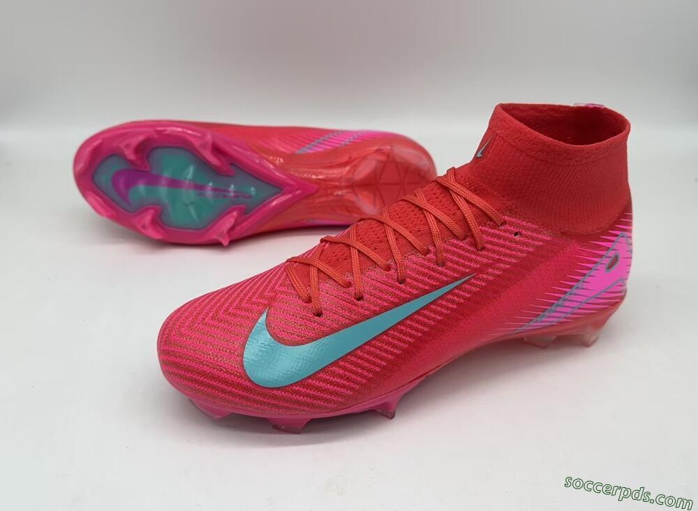 Nike Air Zoom Mercurial Superfly 10 Elite FG High-Tops Football Boots - Red/Jade/White