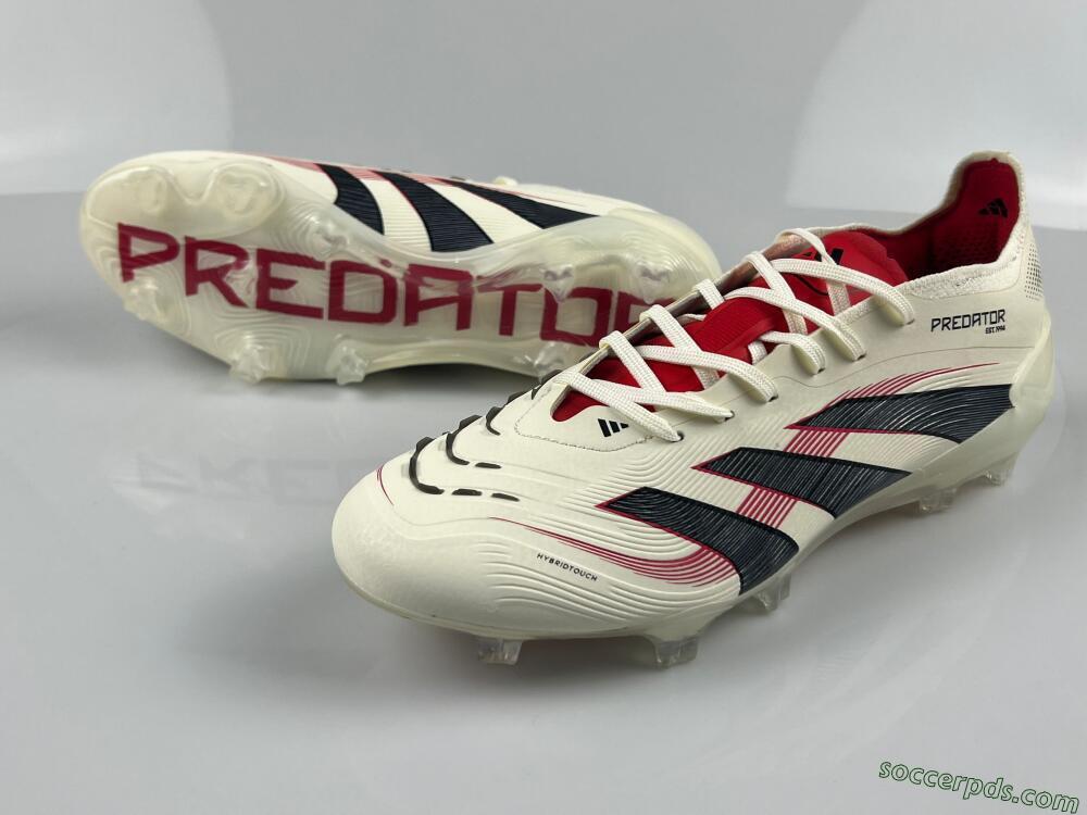 Adidas Predator Elite 2025 Goal Hunter FG Low-Tops Football Boots - Beige/Black/Red
