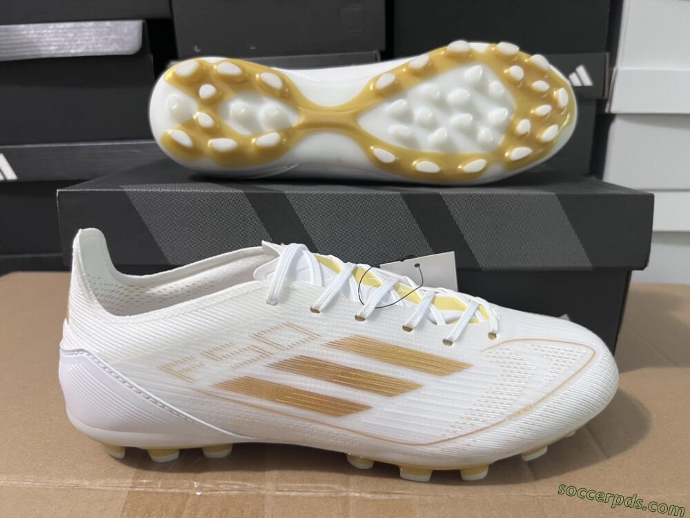 Adidas F50 Elite MG Low-Tops Football Boots - White/Gold