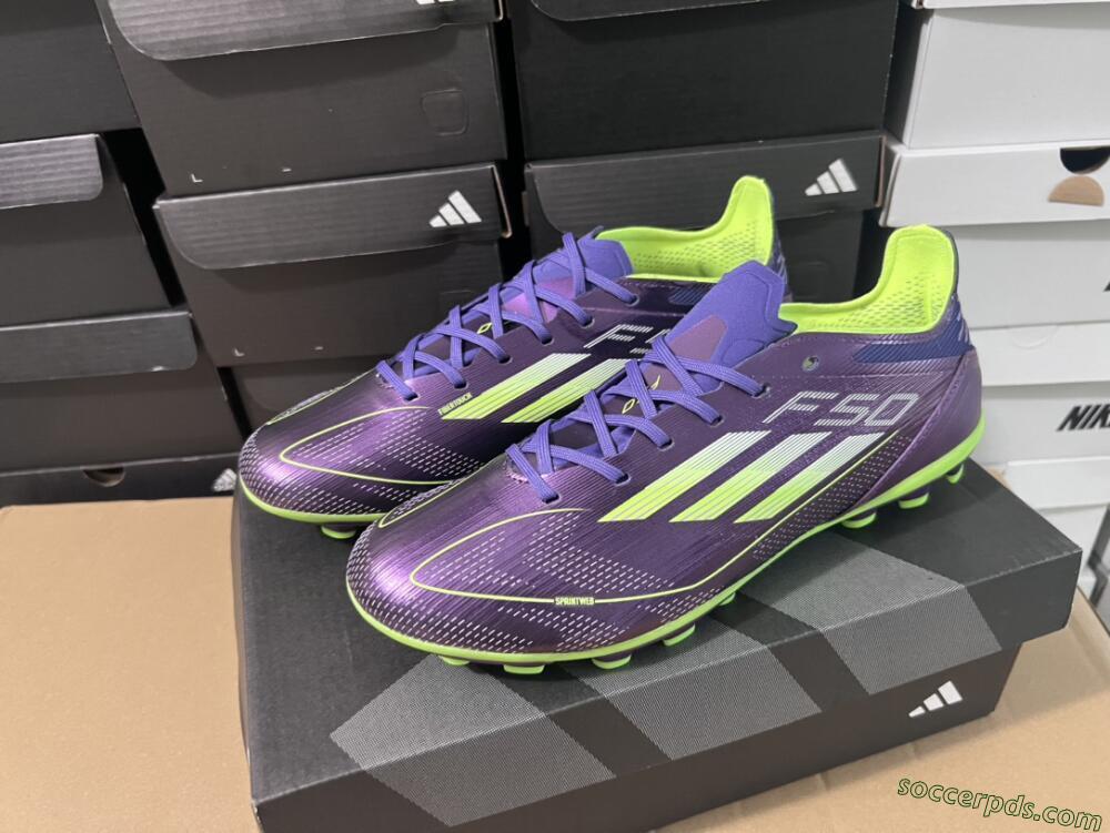 Adidas F50 Elite MG Low-Tops Football Boots - Purple/Yellow