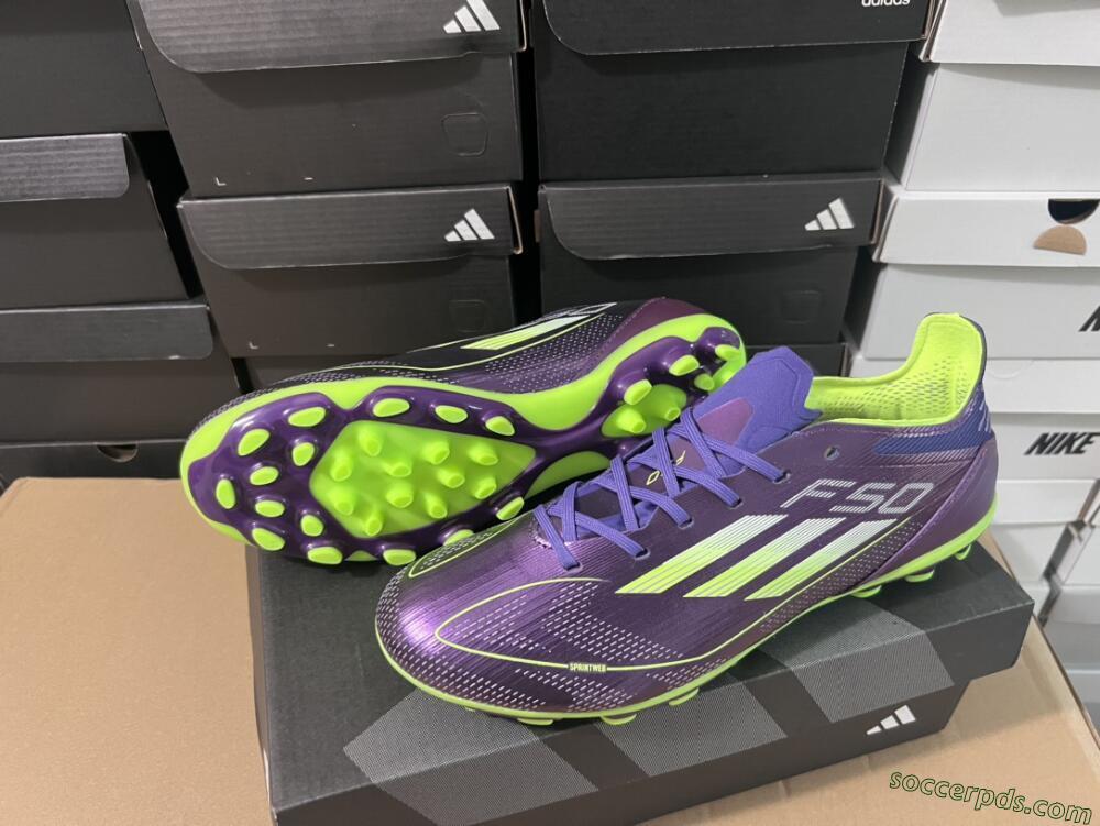 Adidas F50 Elite MG Low-Tops Football Boots - Purple/Yellow