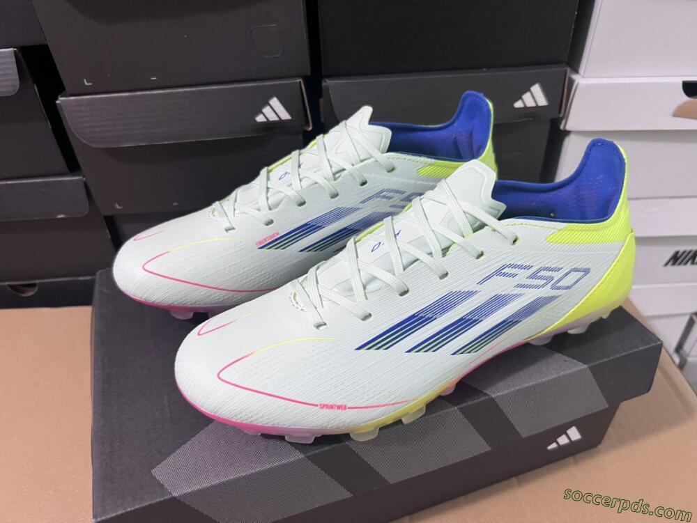 Adidas F50 Elite MG Low-Tops Football Boots - Jade/Blue/Yellow