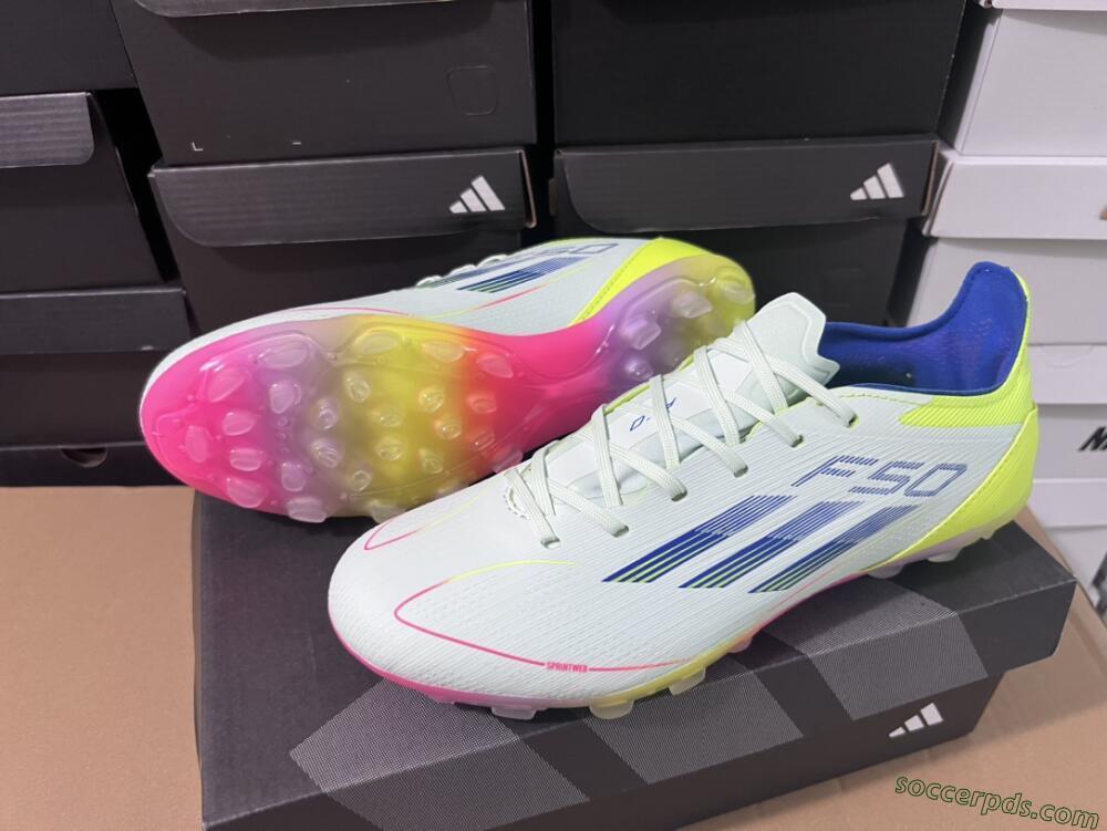 Adidas F50 Elite MG Low-Tops Football Boots - Jade/Blue/Yellow