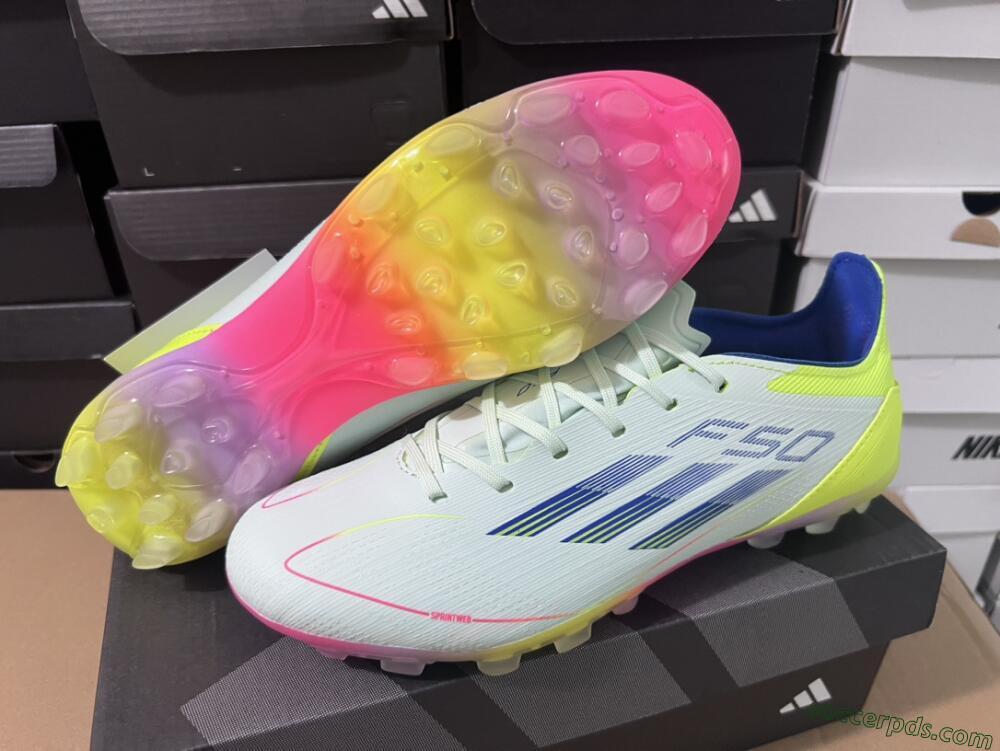 Adidas F50 Elite MG Low-Tops Football Boots - Jade/Blue/Yellow