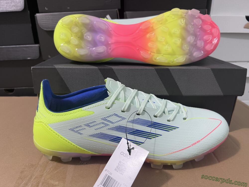 Adidas F50 Elite MG Low-Tops Football Boots - Jade/Blue/Yellow