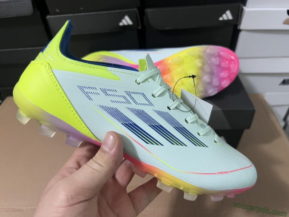 Adidas F50 Elite MG Low-Tops Football Boots - Jade/Blue/Yellow