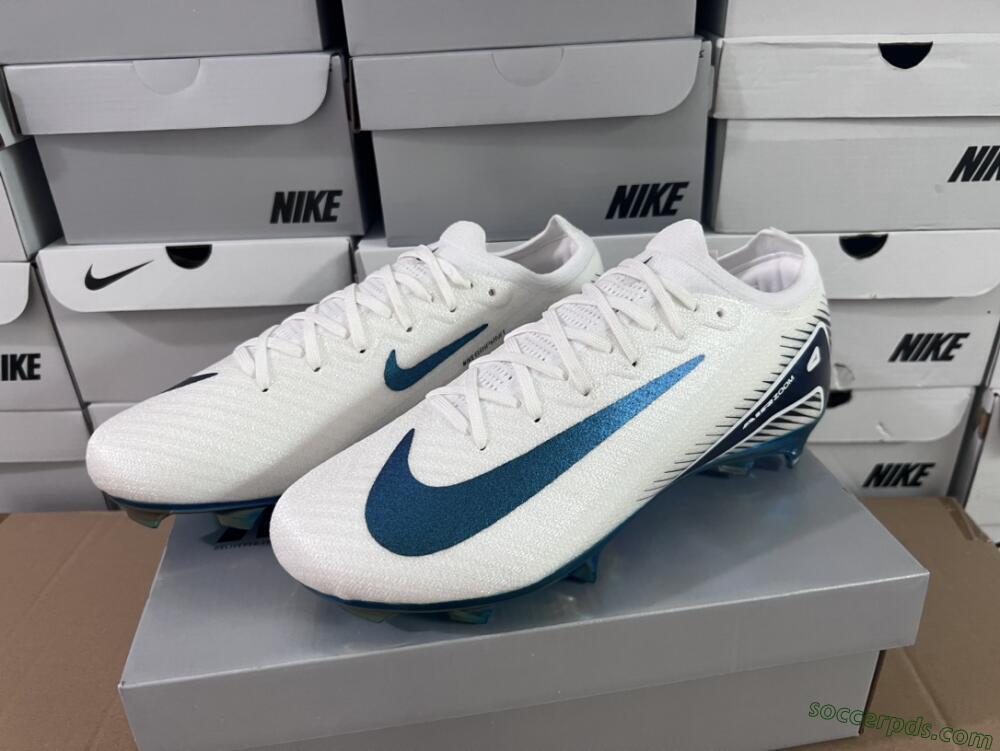 Nike Air Zoom Mercurial Vapor 16 Elite FG Low-Tops Football Boots - White/Blue/Gold