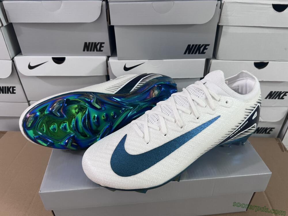 Nike Air Zoom Mercurial Vapor 16 Elite FG Low-Tops Football Boots - White/Blue/Gold
