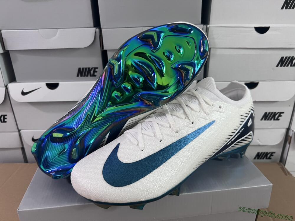 Nike Air Zoom Mercurial Vapor 16 Elite FG Low-Tops Football Boots - White/Blue/Gold