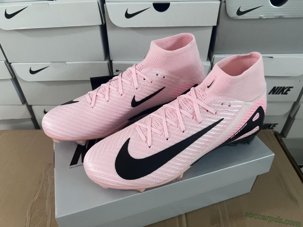 Nike Air Zoom Mercurial Superfly 10 Elite FG High-Tops Football Boots - Pink/White/Black