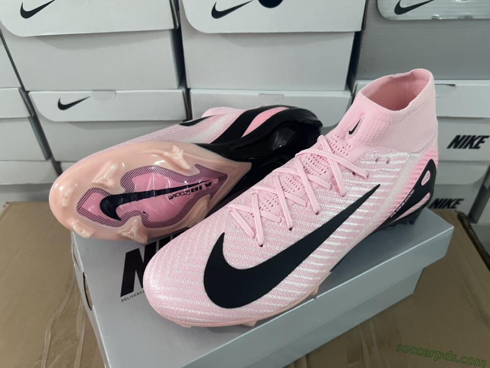 Nike Air Zoom Mercurial Superfly 10 Elite FG High-Tops Football Boots - Pink/White/Black
