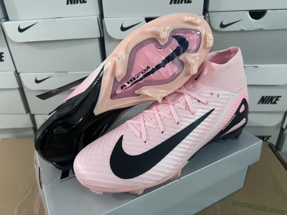 Nike Air Zoom Mercurial Superfly 10 Elite FG High-Tops Football Boots - Pink/White/Black