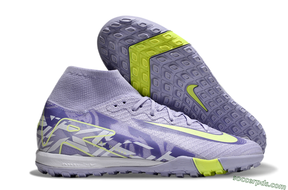 Nike Air Zoom Mercurial Superfly 10 Elite TF Low-Tops Football Shoes - Purple/Yellow/White 1