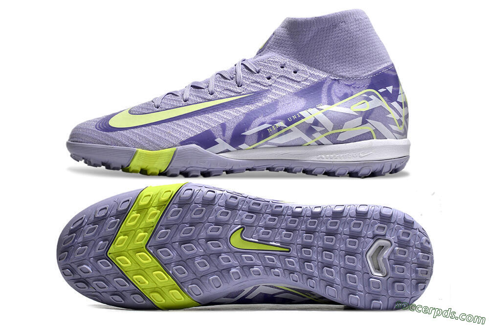 Nike Air Zoom Mercurial Superfly 10 Elite TF Low-Tops Football Shoes - Purple/Yellow/White 0