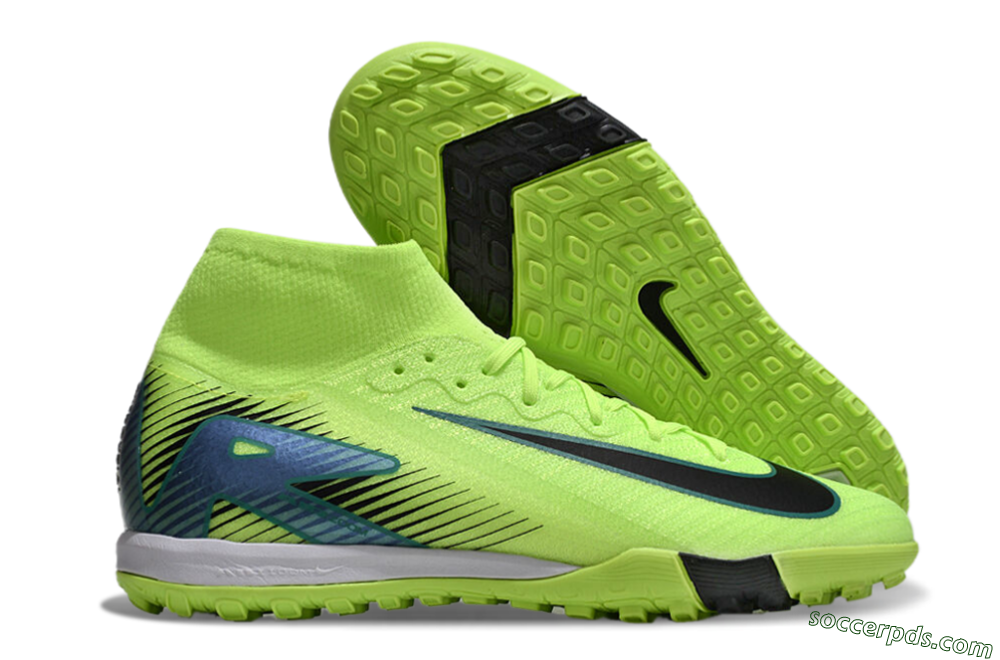 Nike Air Zoom Mercurial Superfly 10 Elite TF Low-Tops Football Shoes - Yellow/Black/Blue 1