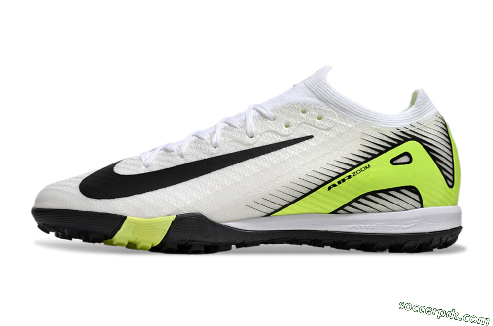 Nike Air Zoom Mercurial Vapor 16 Elite TF Low-Tops Football Shoes - White/Black/Yellow 2