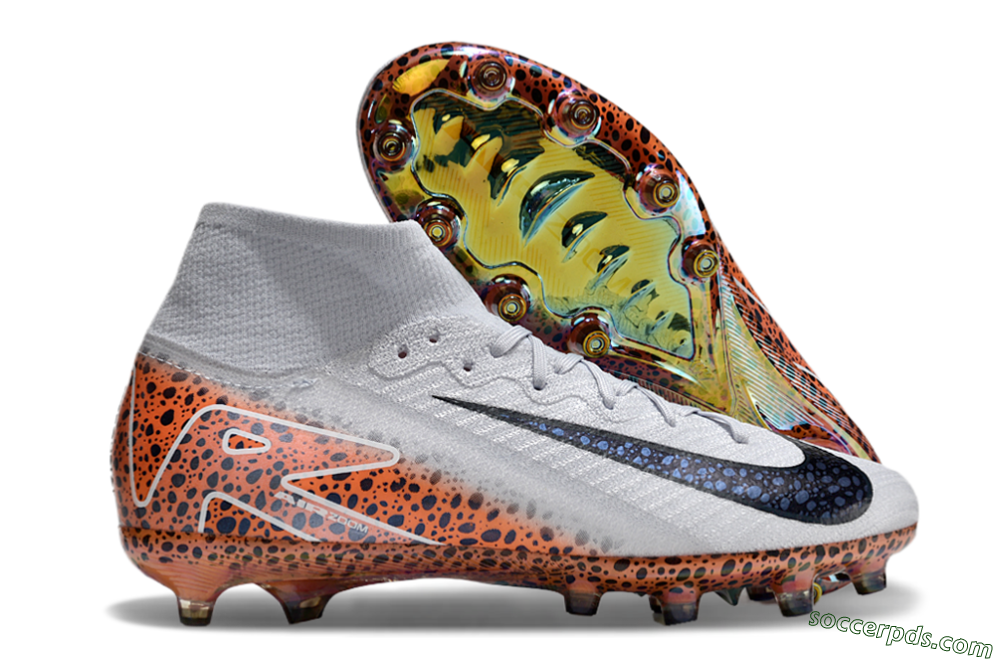 Nike Air Zoom Mercurial Superfly 10 Elite AG High-Tops Football Boots - Grey/White/Leopard 1
