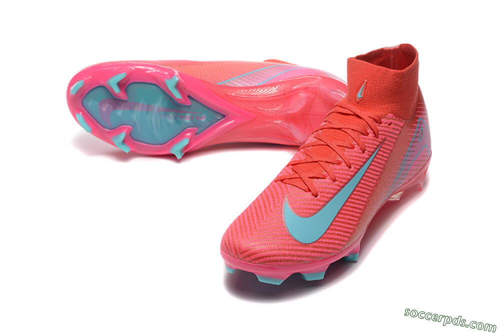 Nike Air Zoom Mercurial Superfly 10 Elite FG High-Tops Football Boots - Red/Jade/Blue 3