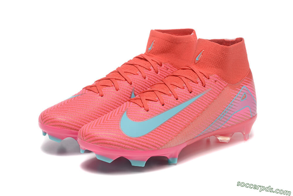 Nike Air Zoom Mercurial Superfly 10 Elite FG High-Tops Football Boots - Red/Jade/Blue 5