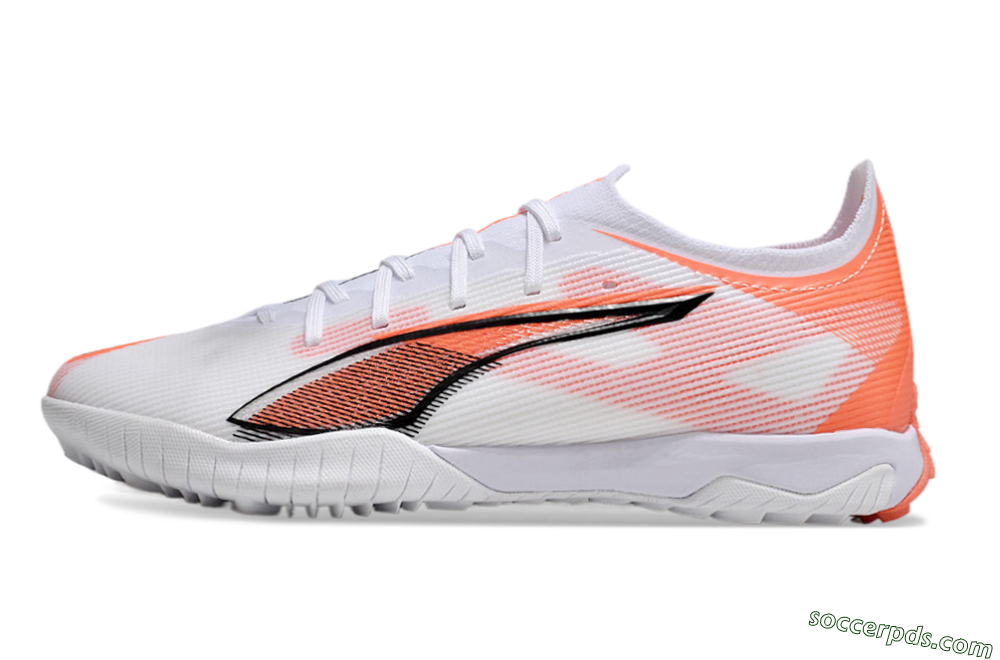 Puma Ultra Ultimate TF Low-Tops Football Shoes - White/Red/Black 2