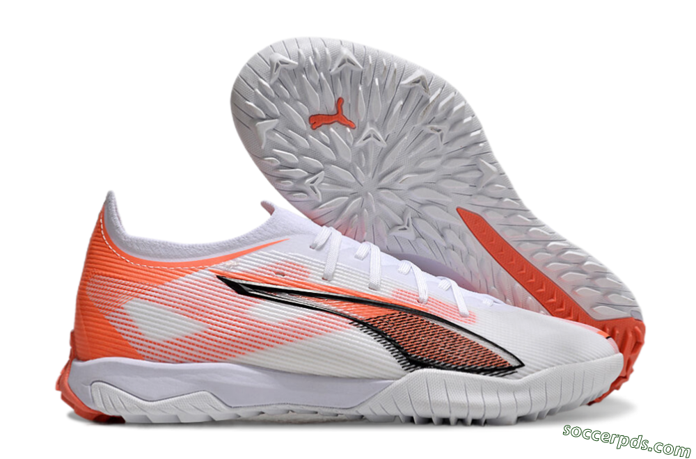 Puma Ultra Ultimate TF Low-Tops Football Shoes - White/Red/Black 1