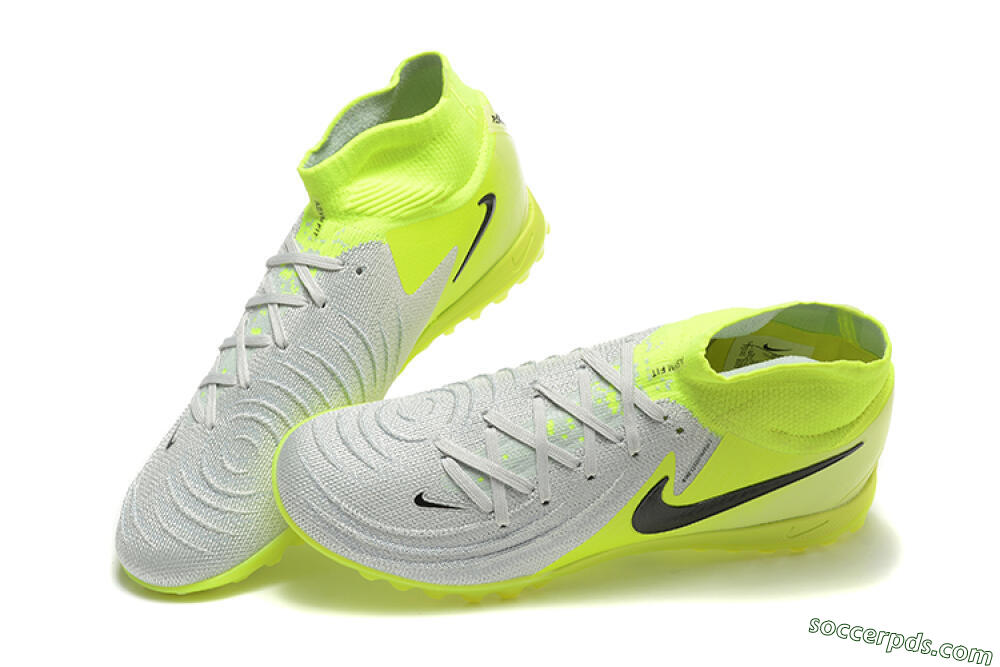 Nike Phantom Luna Elite TF High-Tops Football Shoes - Grey/Yellow/Black 6