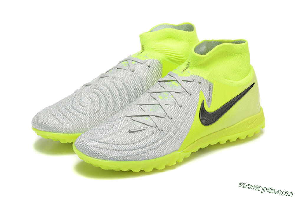 Nike Phantom Luna Elite TF High-Tops Football Shoes - Grey/Yellow/Black 5