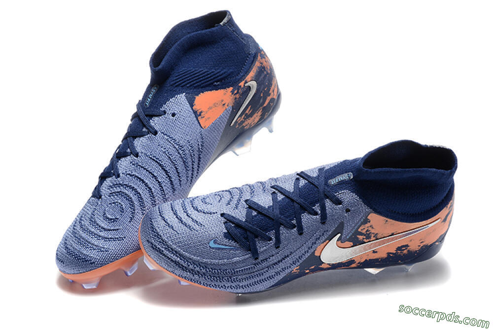 Nike Phantom Luna Elite FG High-Tops Football Boots - Blue/Silver/Orange 6