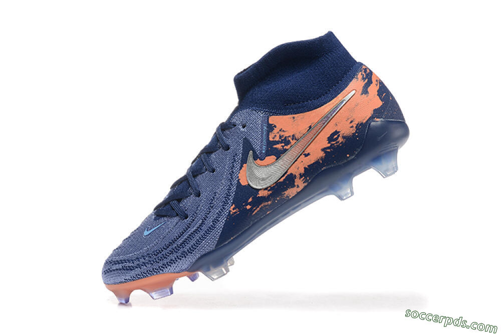 Nike Phantom Luna Elite FG High-Tops Football Boots - Blue/Silver/Orange 8