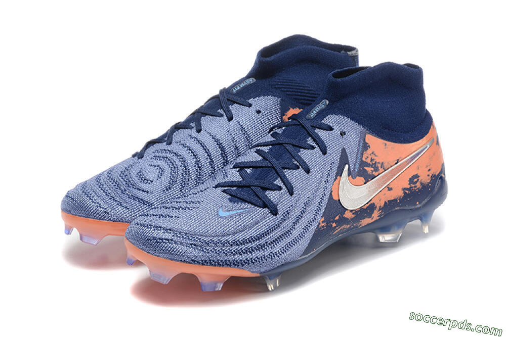 Nike Phantom Luna Elite FG High-Tops Football Boots - Blue/Silver/Orange 5