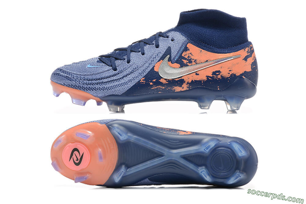 Nike Phantom Luna Elite FG High-Tops Football Boots - Blue/Silver/Orange 0