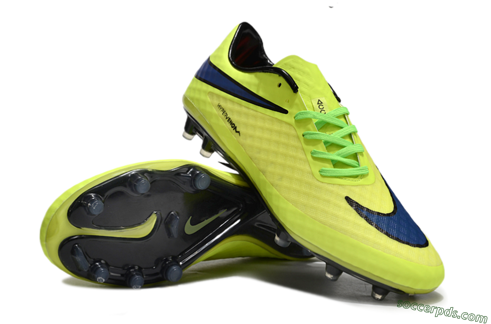 Nike Hypervenom Phantom FG Low-Tops Football Boots - Yellow/Blue/Black 3