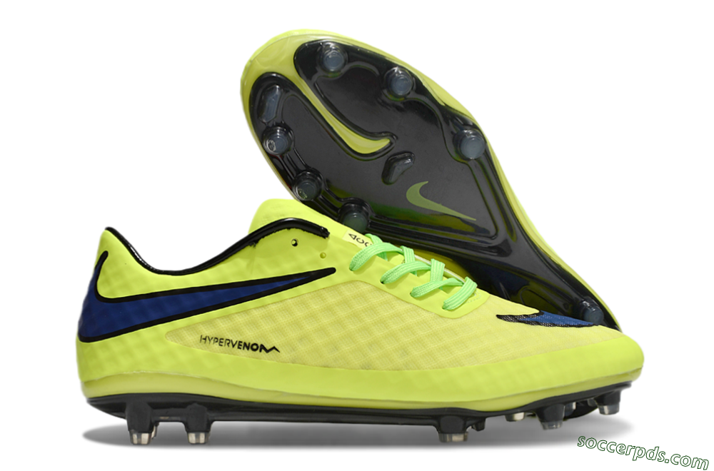 Nike Hypervenom Phantom FG Low-Tops Football Boots - Yellow/Blue/Black 1