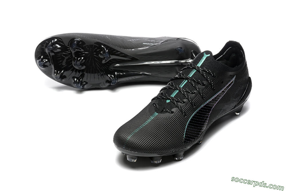 Puma Ultra 5 Ultimate FG Low-Tops Football Boots - Black/Jade/White 3