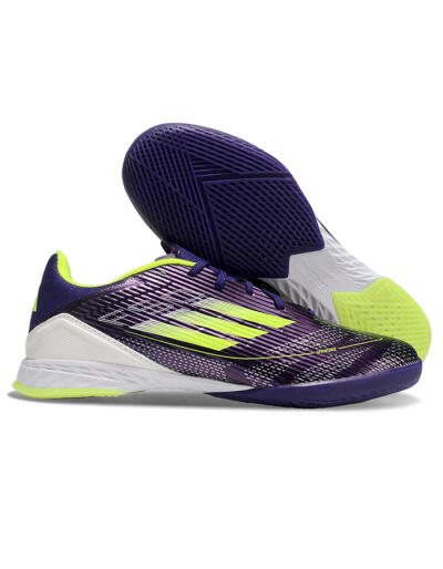 Adidas F50 Elite IC Low-Tops Football Shoes - Purple/Yellow/White