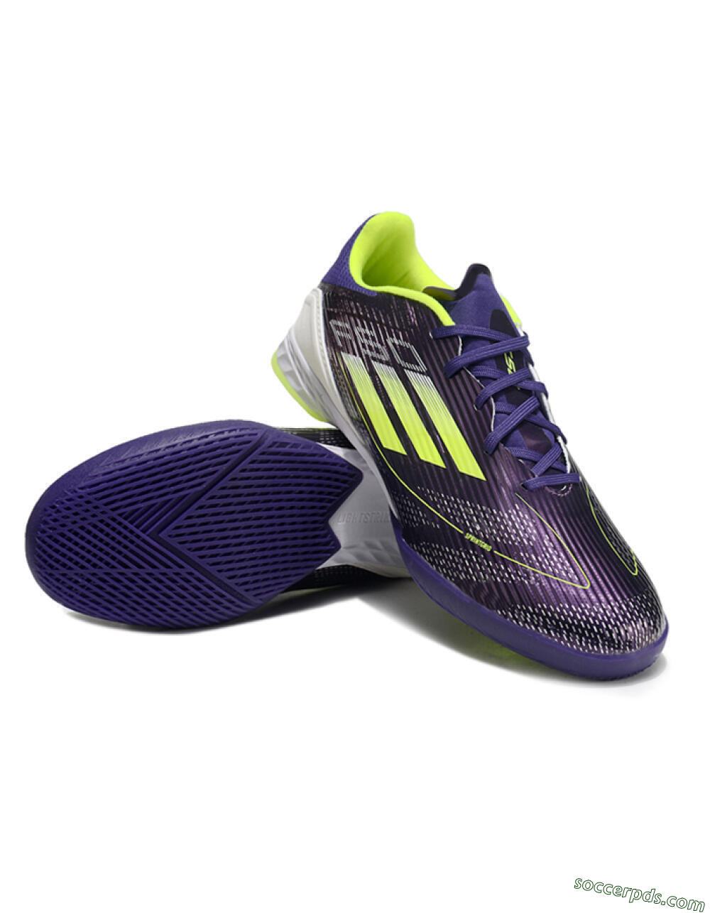 Adidas F50 Elite IC Low-Tops Football Shoes - Purple/Yellow/White 3