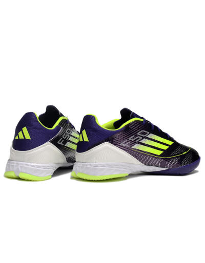 Adidas F50 Elite IC Low-Tops Football Shoes - Purple/Yellow/White